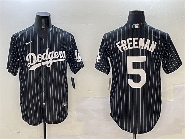 Men's Los Angeles Dodgers #5 Freddie Freeman Black Cool Base Stitched Baseball Jersey Men's Los Angeles Dodgers #5 Freddie Freeman Black Cool Base Stitched Baseball Jersey